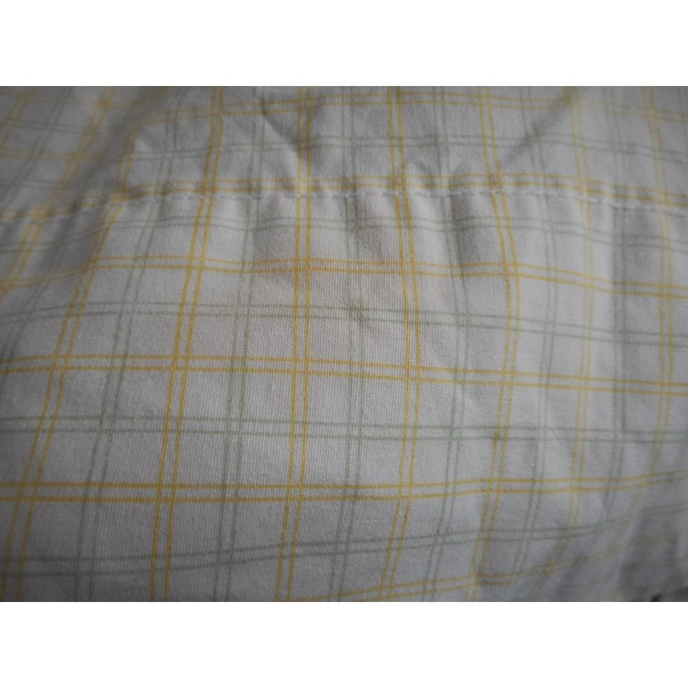 Martha Stewart Yellow Green checked Full Double Flat Sheet USA made cotton blend